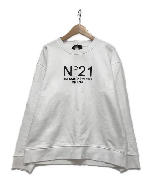 N°21（ヌメロヴェントゥーノ）N°21 (ヌメロヴェントゥーノ) ロゴコットントレーナー ホワイト サイズ:XSの古着・服飾アイテム