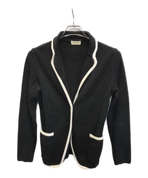 LARDINI（ラルディーニ）LARDINI (ラルディーニ) ニットジャケット ブラック×ホワイト サイズ:38の古着・服飾アイテム