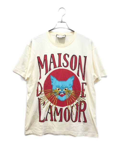 GUCCI（グッチ）GUCCI (グッチ) MAISON DE L'AMOUR Ｔshirt ベージュ サイズ:Sの古着・服飾アイテム