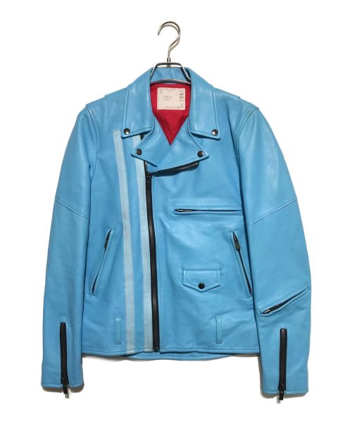 sacai（サカイ）sacai (サカイ) テープロゴライダースジャケット ブルー サイズ:Sの古着・服飾アイテム