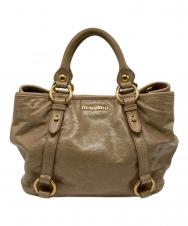 MIU MIU (ミュウミュウ) レザーハンドバッグ ベージュ