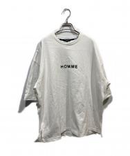 COMME des GARCONS HOMME (コムデギャルソン オム) HOMMEスローガン Tシャツ ホワイト サイズ:L