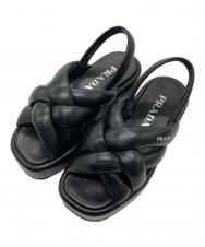 PRADA (プラダ) ナッパレザープラットフォームサンダル ブラック サイズ:35.5