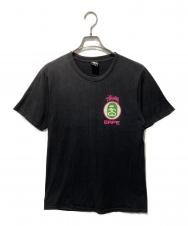 A BATHING APE (アベイシングエイプ) stussy (ステューシー) プリントTシャツ ブラック サイズ:S