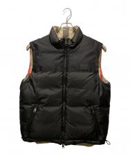 BURBERRY (バーバリー) Reversible Check Nylon Puffer Gilet/ノバチェックダウンベスト ブラック サイズ:L
