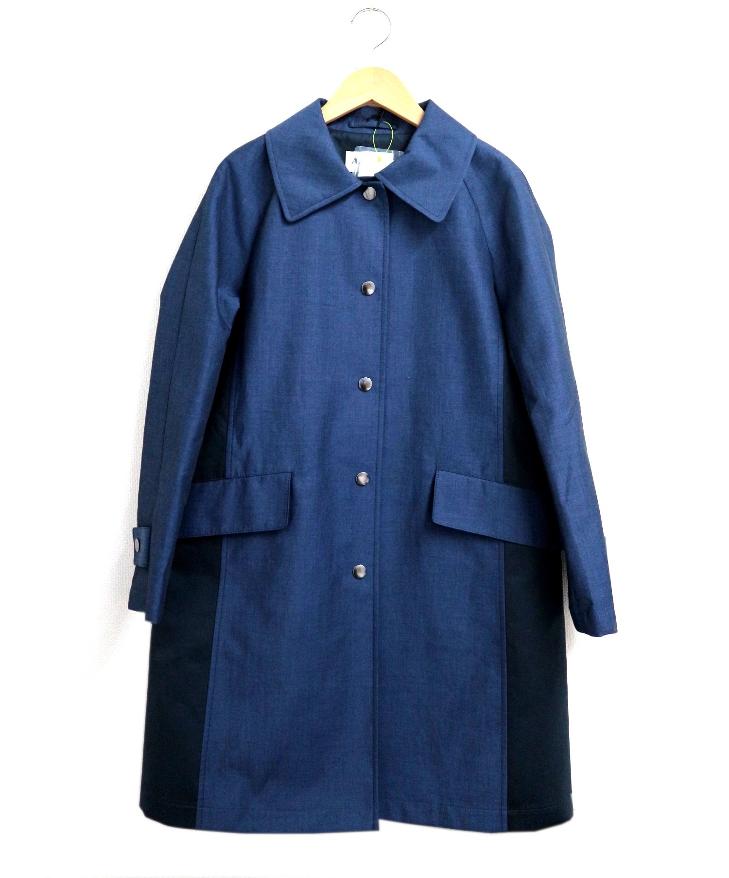 中古 古着通販 Aquascutum アクアスキュータム ステンカラーコート ネイビー サイズ Size M 未使用品 ブランド 古着通販 トレファク公式 Trefac Fashion