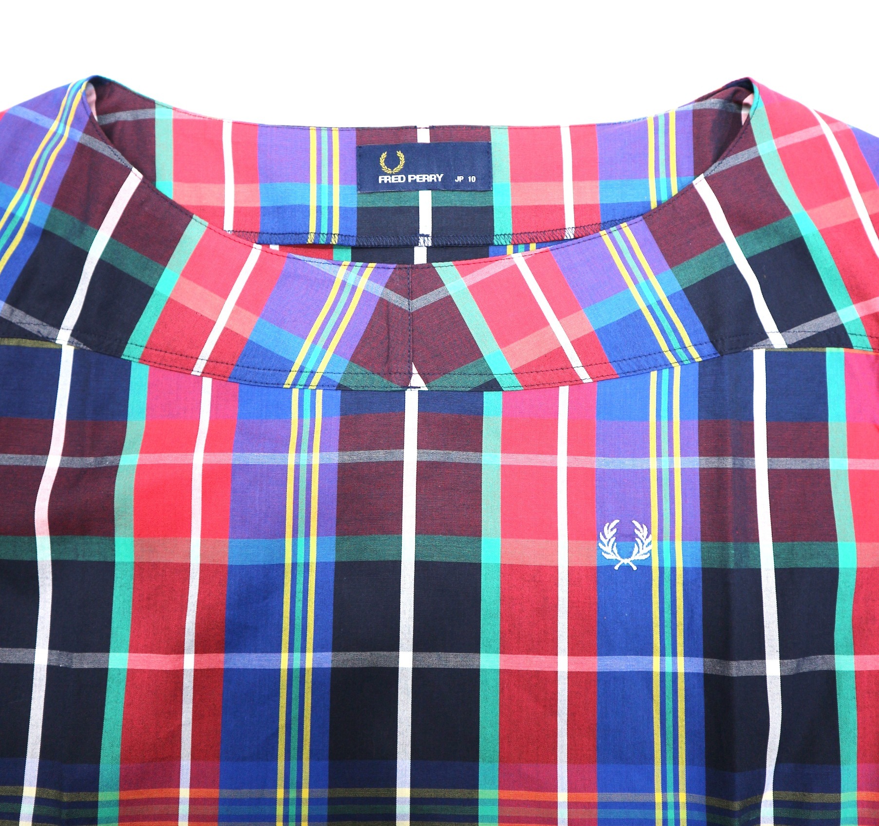 中古 古着通販 Fred Perry フレッドペリー チェックブラウスワンピース マルチカラー サイズ 10 Short Sleeve Check Shirt Dress ブランド 古着通販 トレファク公式 Trefac Fashion