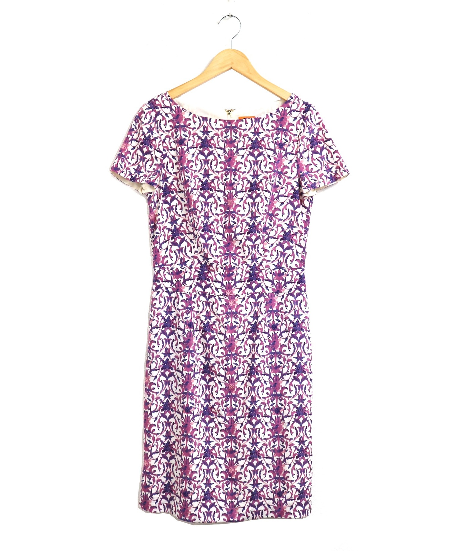 中古 古着通販 Tory Burch トリーバーチ フラワー モノグラムシルクワンピース パープル サイズ 4 ブランド 古着通販 トレファク公式 Trefac Fashion