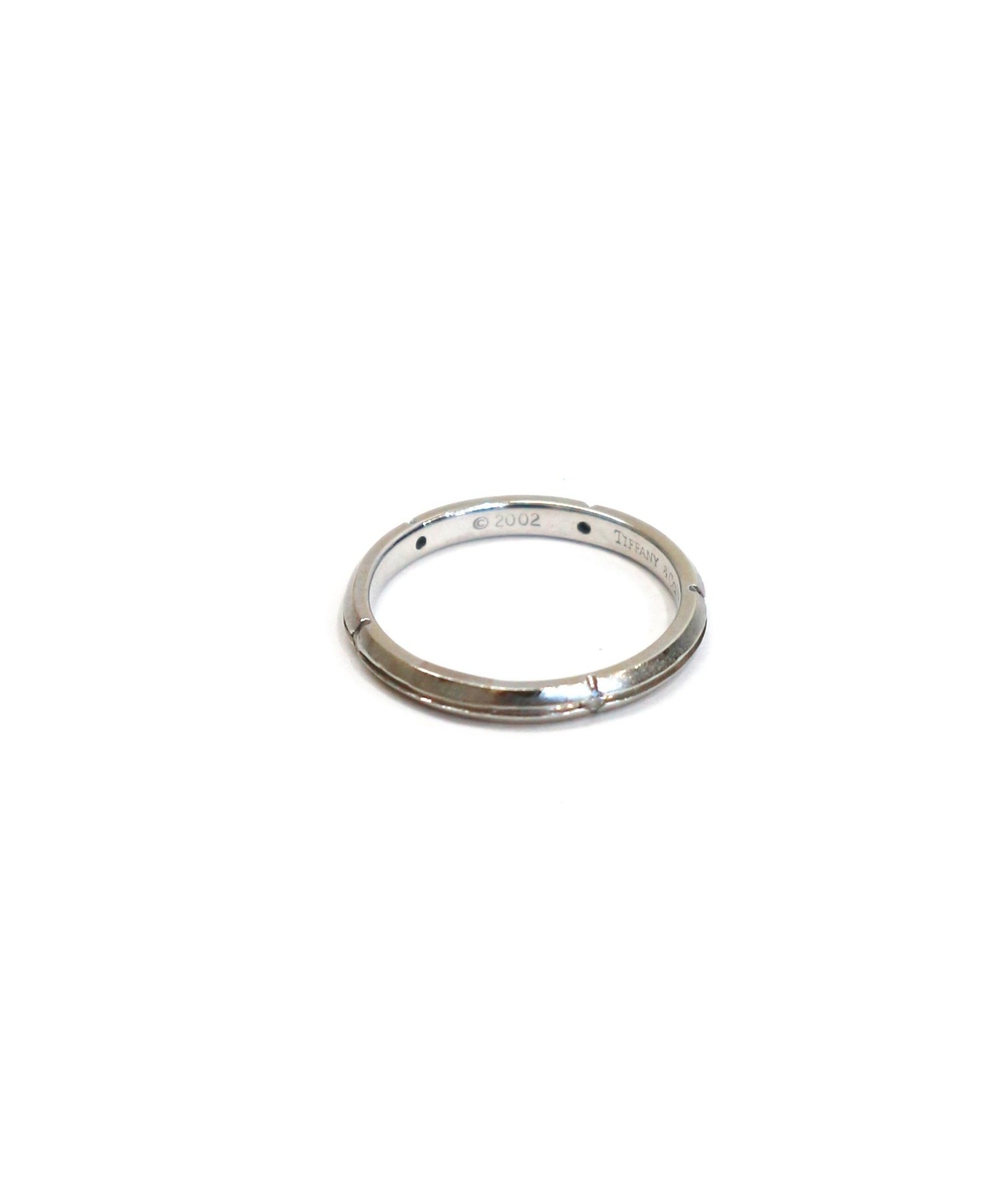 Tiffany & Co. (ティファニー) ナローストリーメリカリング シルバーゴールド サイズ:12号 K18(750)・ダイヤ5P・Narrow  Streamerica Ring