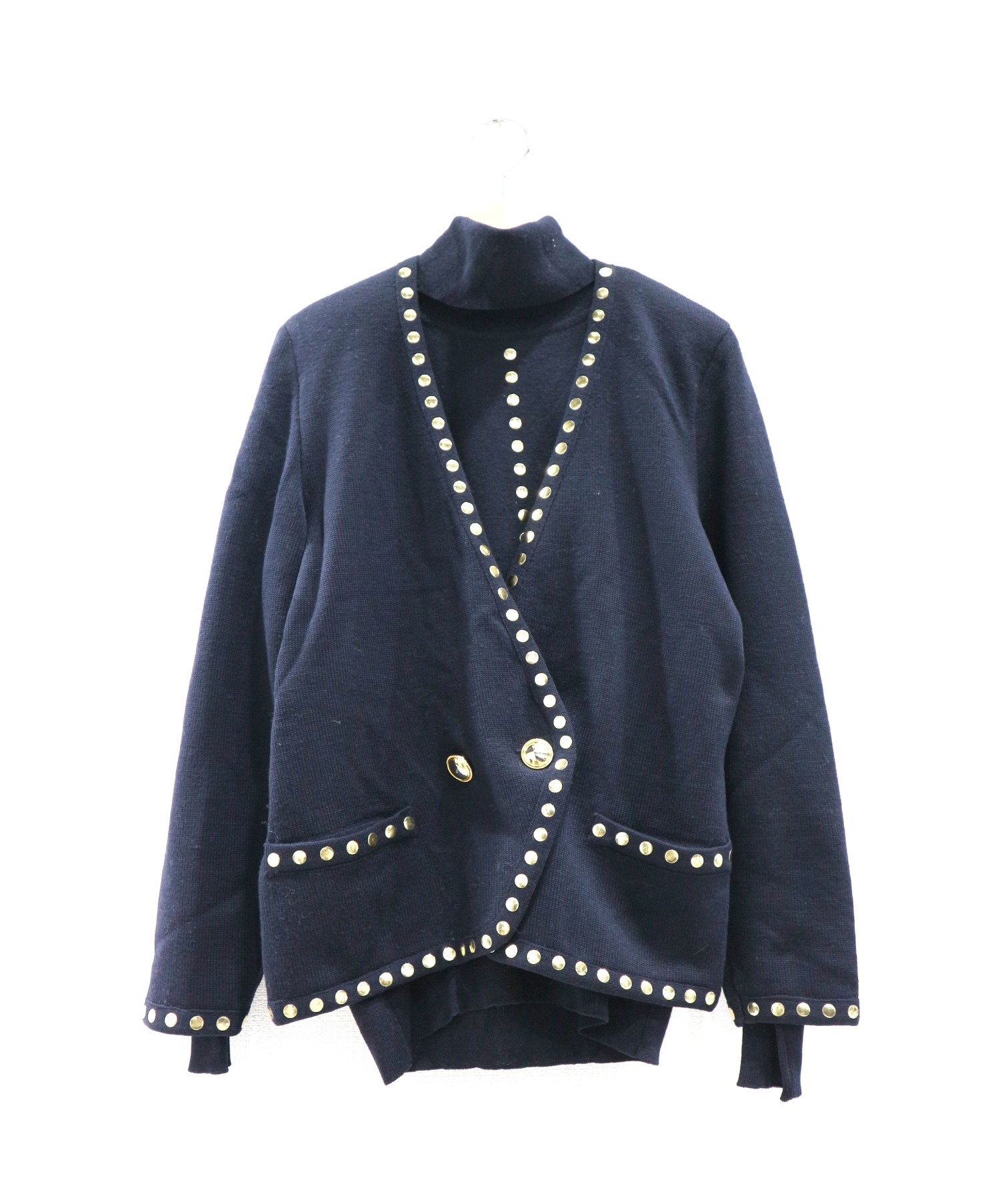 中古 古着通販 Escada エスカーダ Old アンサンブルニットジャケット ネイビー サイズ 38 ヴィンテージエスカーダ ブランド 古着通販 トレファク公式 Trefac Fashion