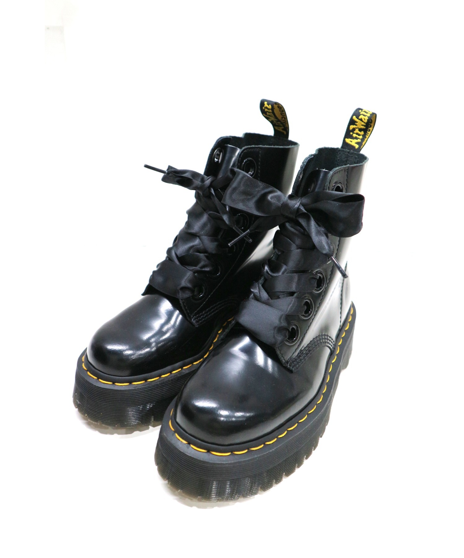 中古 古着通販 Dr Martens ドクターマーチン パテントレザーリボンストラップ6ホールブーツ ブラック サイズ Uk5 Molly Patent Leather Lolita Boot ブランド 古着通販 トレファク公式 Trefac Fashion