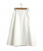ELE STOLYOF（エレ ストリオフ）の古着「ラップ風ジャージースカート」｜ホワイト