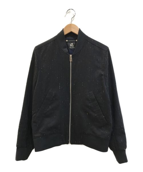 PS Paul Smith（ＰＳポールスミス）PS Paul Smith (ＰＳポールスミス) ネップデザインMA-1 / ボンバージャケット ブラック サイズ:Lの古着・服飾アイテム