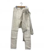 RAF SIMONS（ラフシモンズ）の古着「[OLD]巻きデザインジーンズ」｜ホワイト