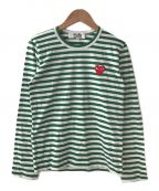 PLAY COMME des GARCONS（プレイ コムデギャルソン）の古着「ボーダーTシャツ/カットソー」｜グリーン