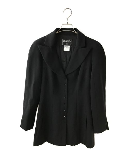 CHANEL（シャネル）CHANEL (シャネル) ラペルドジャケット ブラック サイズ:38の古着・服飾アイテム
