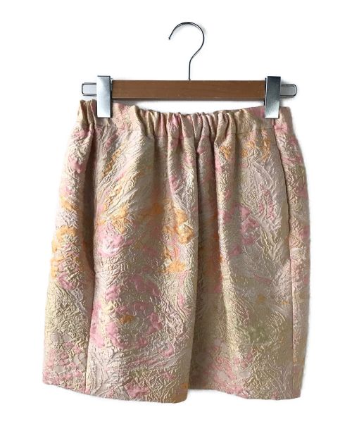 DRAWER（ドゥロワー）DRAWER (ドゥロワー) ジャガードスカート ピンク×オレンジ サイズ:36の古着・服飾アイテム