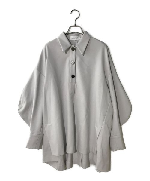 ENFOLD（エンフォルド）ENFOLD (エンフォルド) ダブルクロス カーブアームポロシャツ グレー サイズ:Mの古着・服飾アイテム
