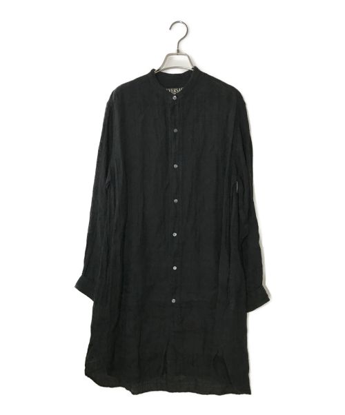 HAVERSACK（ハバーサック）HAVERSACK (ハバーサック) バンドカラーリネンシャツワンピース ブラック サイズ:Mの古着・服飾アイテム