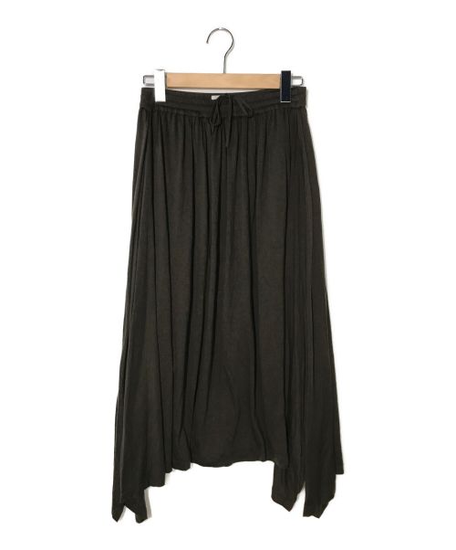 Lisiere（リジェール）Lisiere (リジェール) Jersey Gather Skirt《ジャージギャーザースカート》 ブラウン サイズ:Mの古着・服飾アイテム