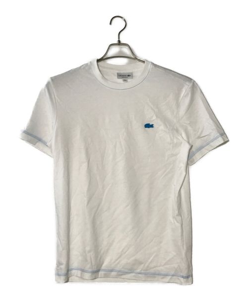 LACOSTE（ラコステ）LACOSTE (ラコステ) ネオンカラーステッチワンポイントロゴTシャツ ホワイト サイズ:Mの古着・服飾アイテム