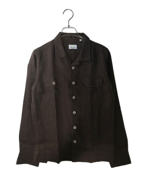 giannetto（ジャンネット）giannetto (ジャンネット) リネンシャツ ブラウン サイズ:Sの古着・服飾アイテム