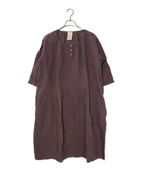 ichi（イチ）ichi (イチ) リネンワンピース パープル サイズ:表記なしの古着・服飾アイテム