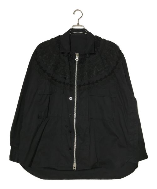 sacai（サカイ）sacai (サカイ) Eric Haze Code Embroidery L/S Shirt ネイビー サイズ:2の古着・服飾アイテム