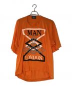 Vivienne Westwood manヴィヴィアン ウェストウッド マン）の古着「“FRATERNITY ORB” ビッグTシャツ」｜オレンジ