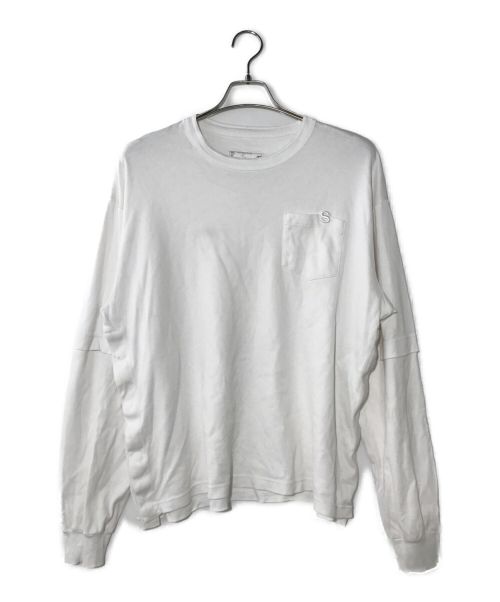sacai（サカイ）sacai (サカイ) S Cotton Jersey L/S T-Shirt ホワイト サイズ:4の古着・服飾アイテム