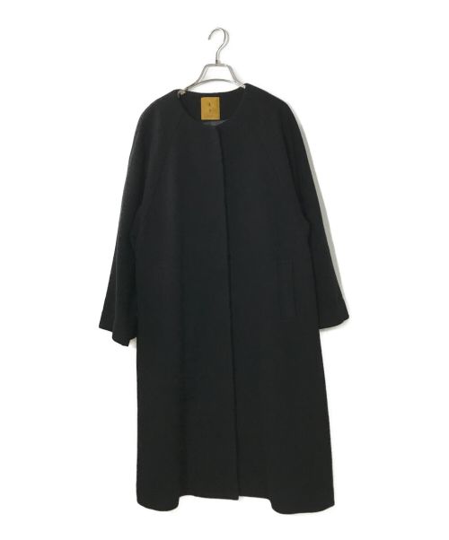 ROSSO（ロッソ）ROSSO (ロッソ) モッサノーカラーロングコート ブラック サイズ:38の古着・服飾アイテム