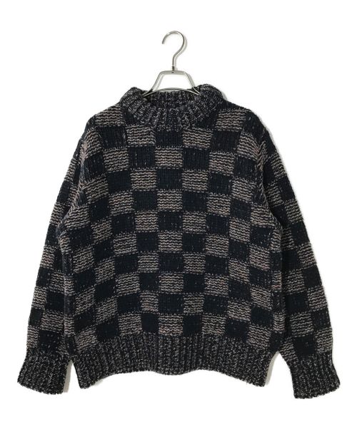 MARNI（マルニ）MARNI (マルニ) Checked knit sweater ブラウン サイズ:38の古着・服飾アイテム
