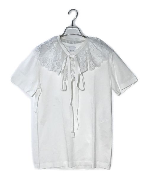 patou（パトゥ）Patou (パトゥ) レースカラー付Tシャツ ホワイト サイズ:XSの古着・服飾アイテム