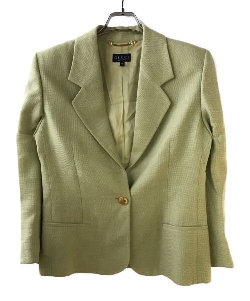 GUCCI（グッチ）GUCCI (グッチ) 金釦テーラードジャケット ミント サイズ:40の古着・服飾アイテム