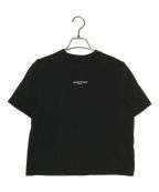 maison kitsuneメゾンキツネ）の古着「ロゴ刺繍Tシャツ」｜ブラック