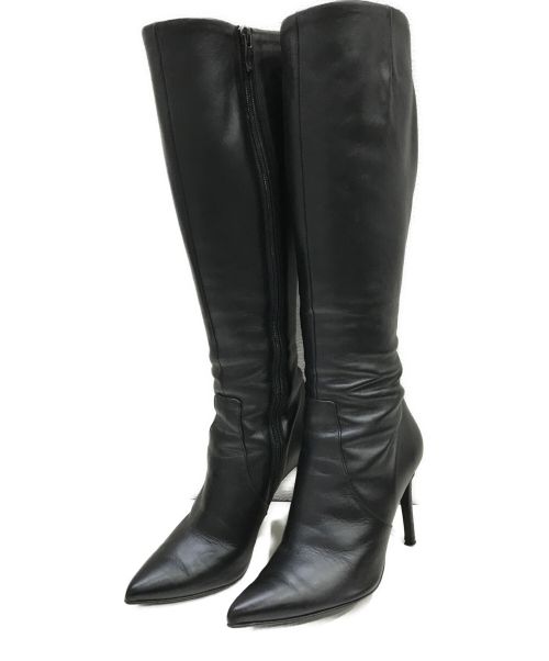DIANA（ダイアナ）DIANA (ダイアナ) レザーフィットブーツ ブラック サイズ:23.5の古着・服飾アイテム