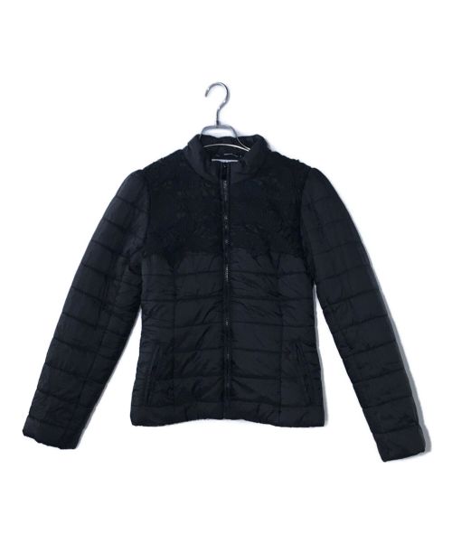 BLUGIRL BLUMARINE（ブルーガールブルマリン）BLUGIRL BLUMARINE (ブルーガールブルマリン) レース切替中綿ジャケット ブラック サイズ:38の古着・服飾アイテム