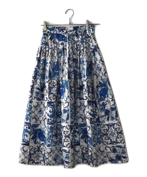 Viaggio Blu（ビアッジョブルー）Viaggio Blu (ビアッジョブルー) 総柄スカート ブルーの古着・服飾アイテム