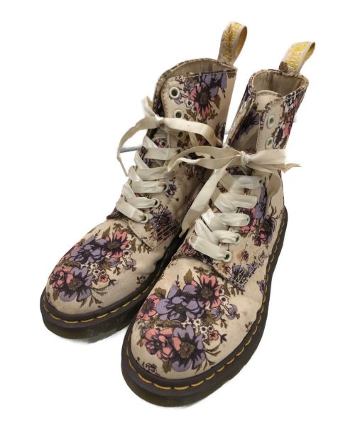 Dr.Martens（ドクターマーチン）Dr.Martens (ドクターマーチン) Beckett Floral Canvas Boots ベージュ サイズ:UK5の古着・服飾アイテム