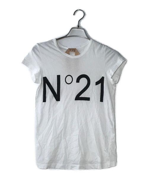 N°21（ヌメロヴェントゥーノ）N°21 (ヌメロヴェントゥーノ) ロゴプリントTシャツ ホワイト サイズ:38の古着・服飾アイテム