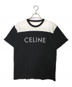 CELINEセリーヌ）の古着「スタッズチェックロゴTシャツ」｜ブラック
