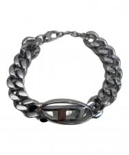 DIESEL (ディーゼル) オーバルロゴチェーンブレスレット シルバー