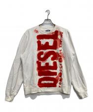 DIESEL (ディーゼル) ビッグロゴプリントスウェット ホワイト サイズ:L