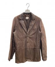 ARMANI COLLEZIONI (アルマーニ コレツィオーニ) レザーテーラードジャケット ブラウン サイズ:50