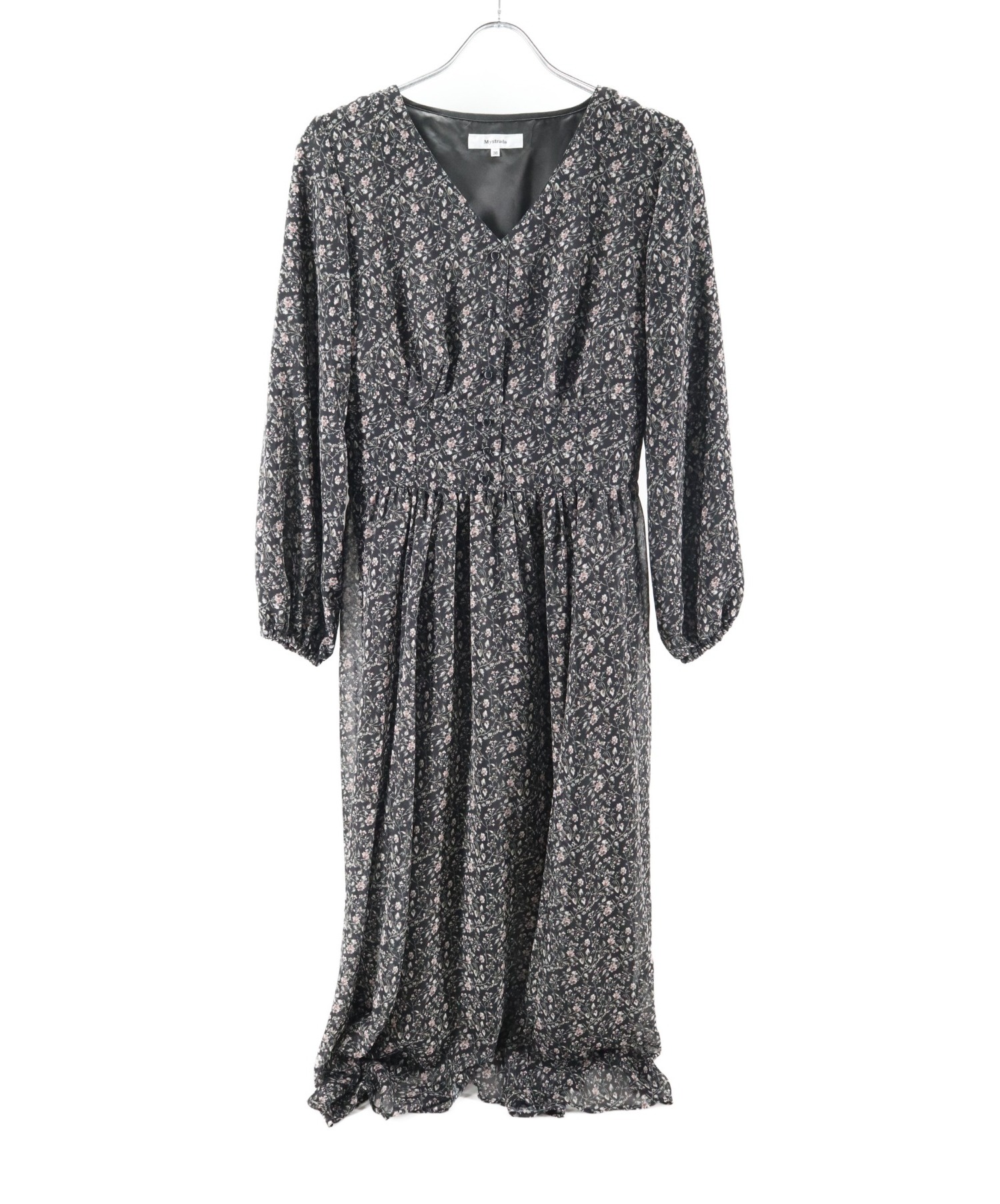 中古 古着通販 Mystrada マイストラーダ ペイントフラワーロングワンピース ブラック サイズ 38 ブランド 古着通販 トレファク公式 Trefac Fashion