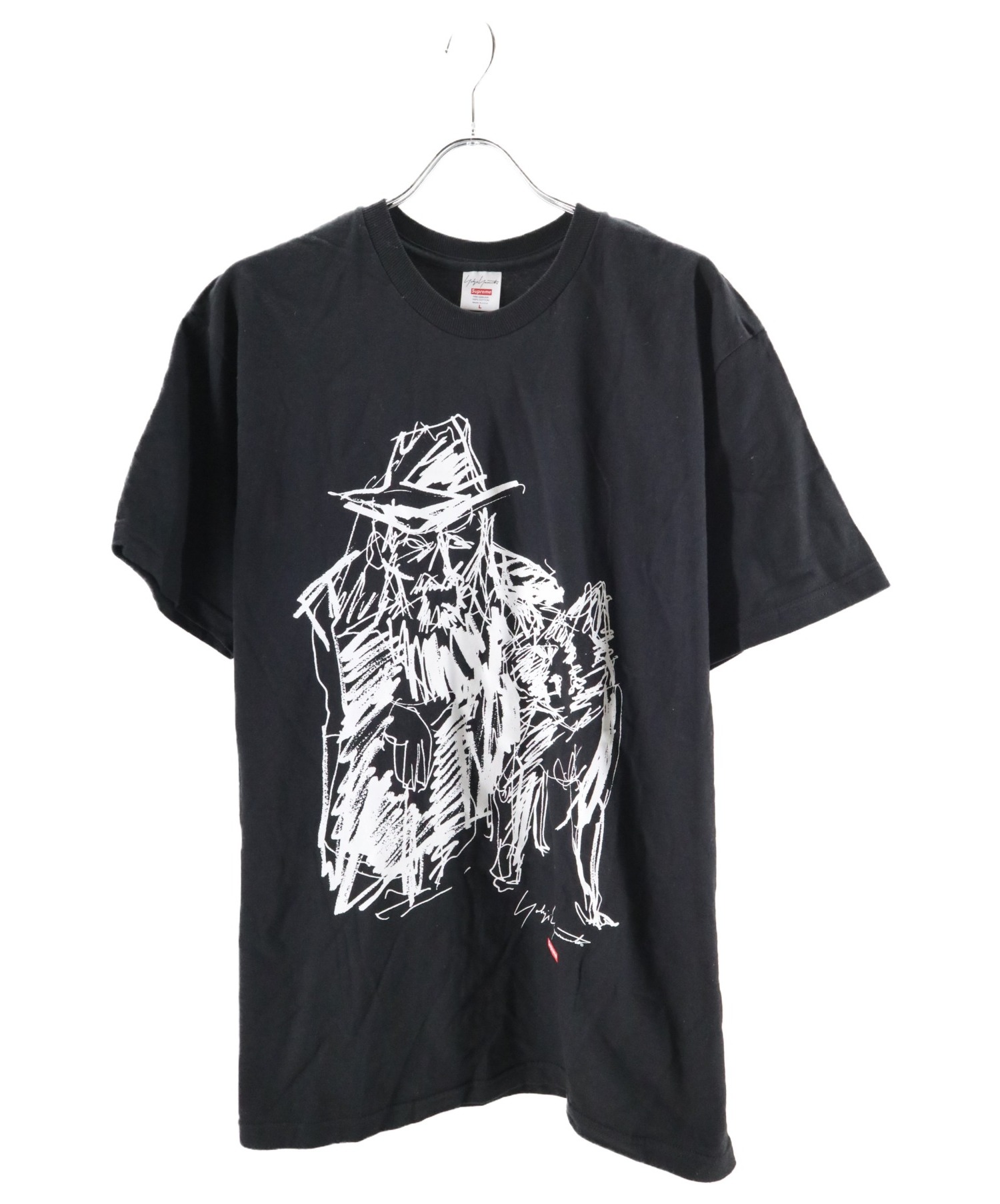 Supreme × Yohji Yamamoto (シュプリーム×ヨウジヤマモト) Scribble Portrait Tee ブラック サイズ:L