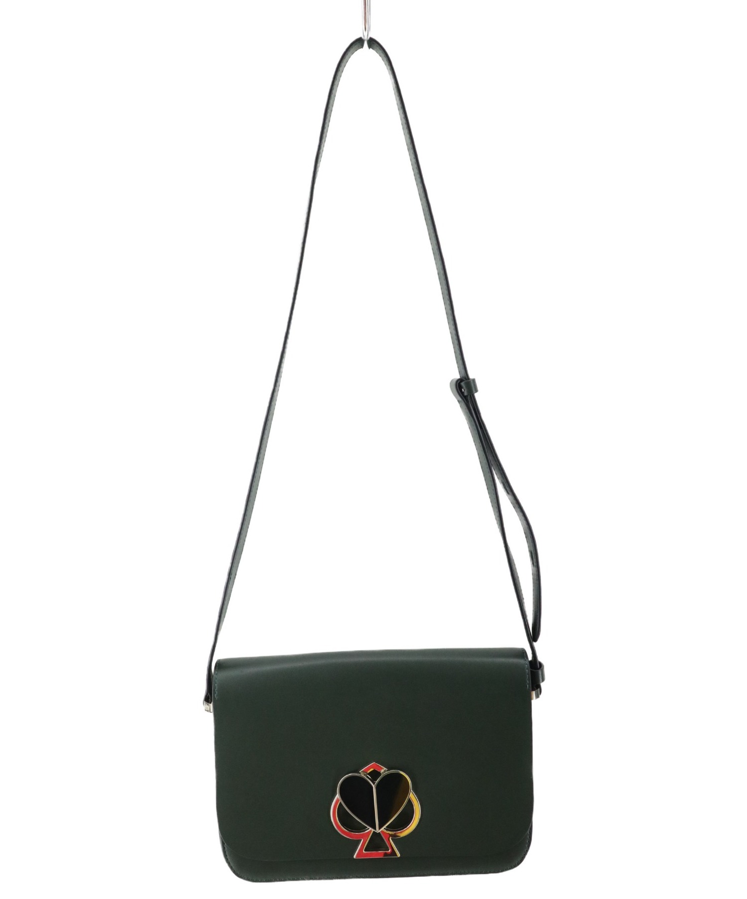 オカヤドカリ 美品✨ ケイトスペード ターンロック 深緑 ポシェット ショルダーバッグ ニコラ ハンドバッグ