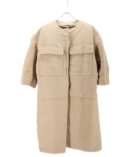 中古 古着通販 Marni マルニ ノーカラーコート ベージュ サイズ 40 ブランド 古着通販 トレファク公式 Trefac Fashion