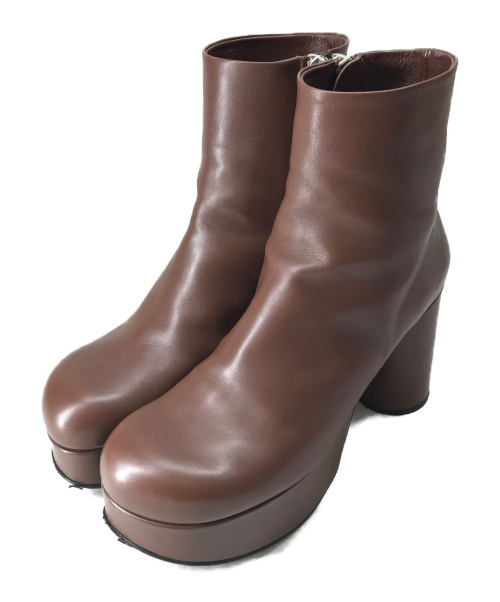 JIL SANDER（ジルサンダー）JIL SANDER (ジルサンダー) Chunky Ankle Boots ブラウン サイズ:37 20AWの古着・服飾アイテム