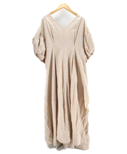 中古 古着通販 Emmi Atelier エミアトリエ Ecoリネン調ボリューム袖ワンピース ベージュ ブランド 古着通販 トレファク公式 Trefac Fashion